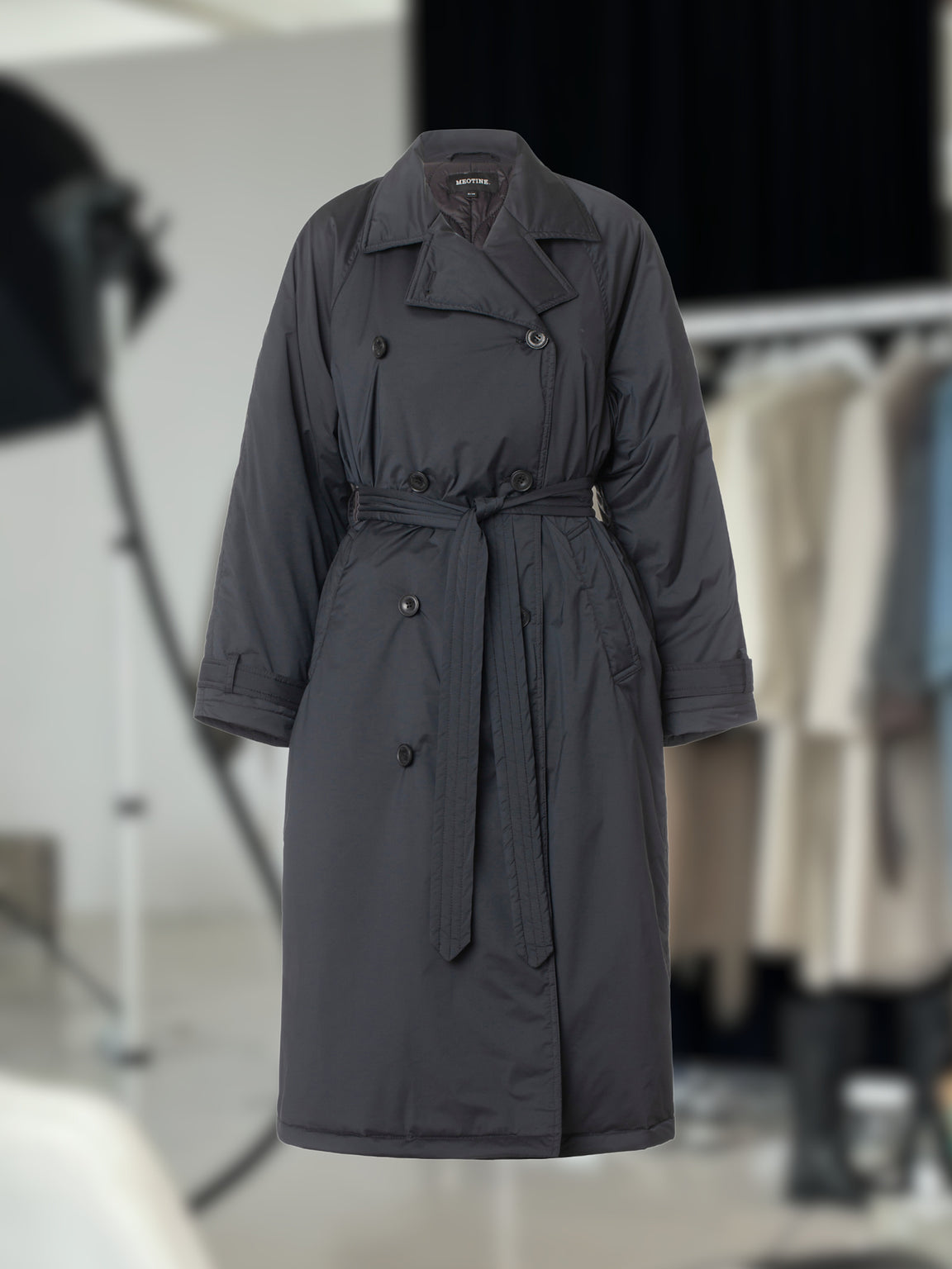 BOBBY CANVAS TRENCH JACKET- BLACK