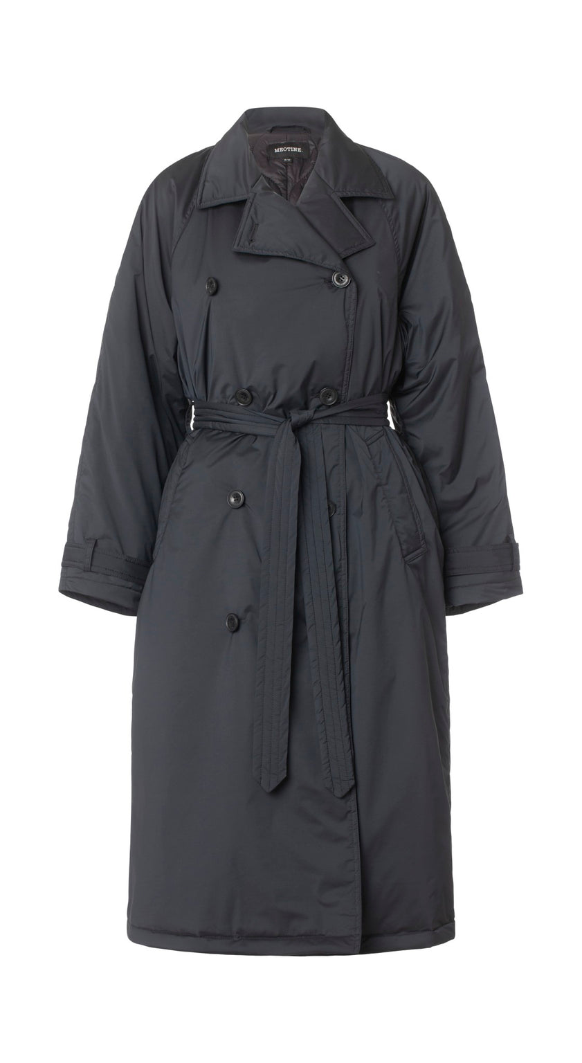 BOBBY CANVAS TRENCH JACKET- BLACK
