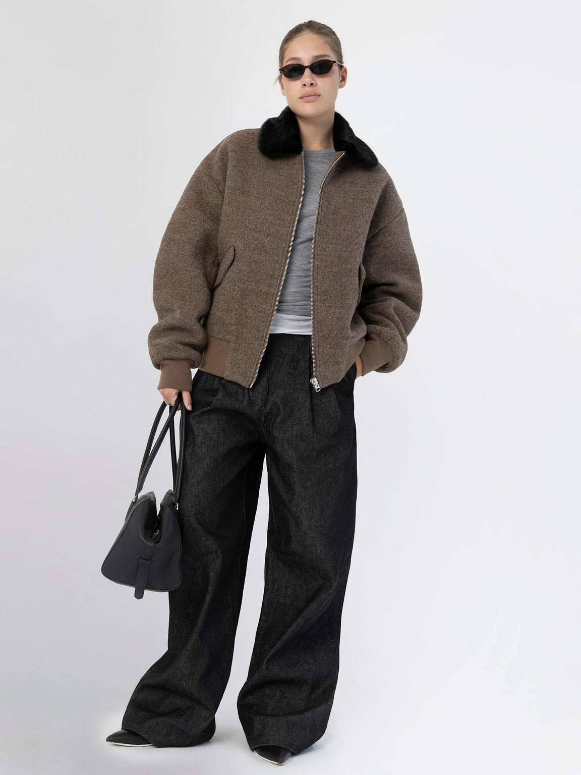 AVERY BOBMER JACKET - BROWN/BLACK