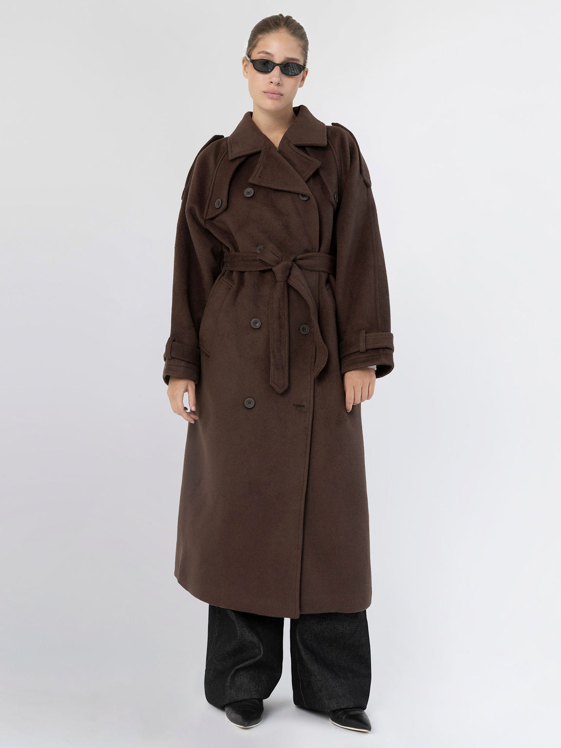 BEA WOOL COAT - BROWN