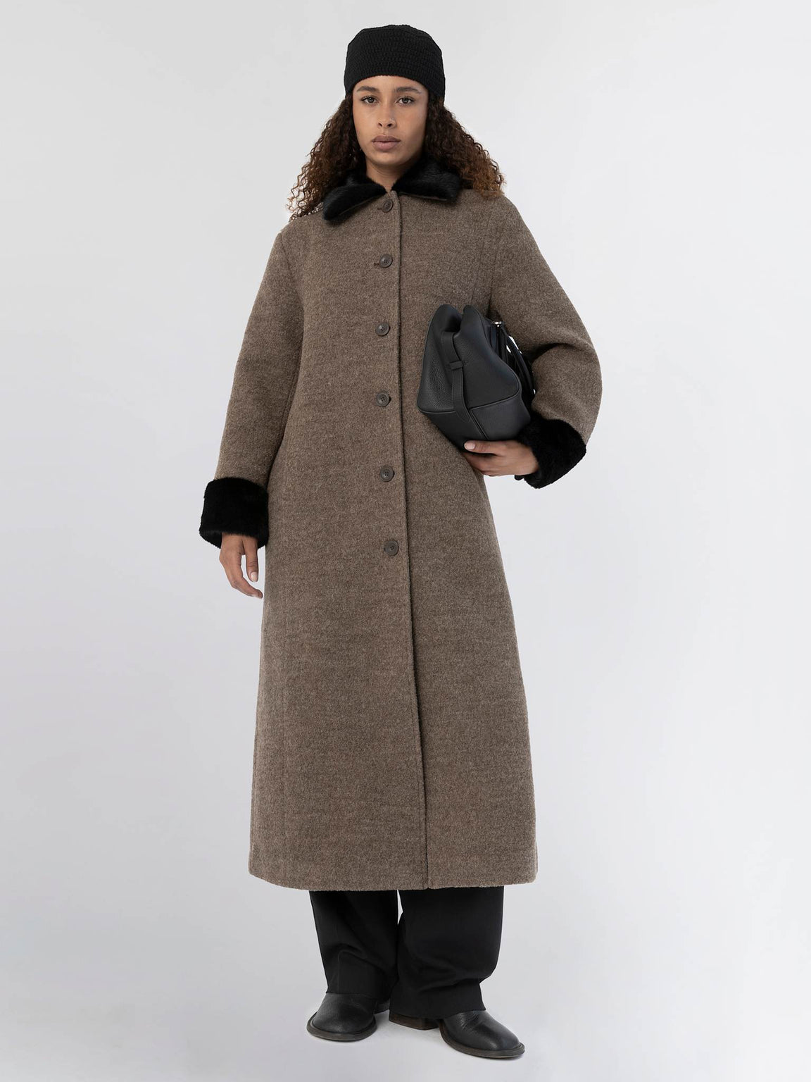 EDEN COAT - BROWN/BLACK