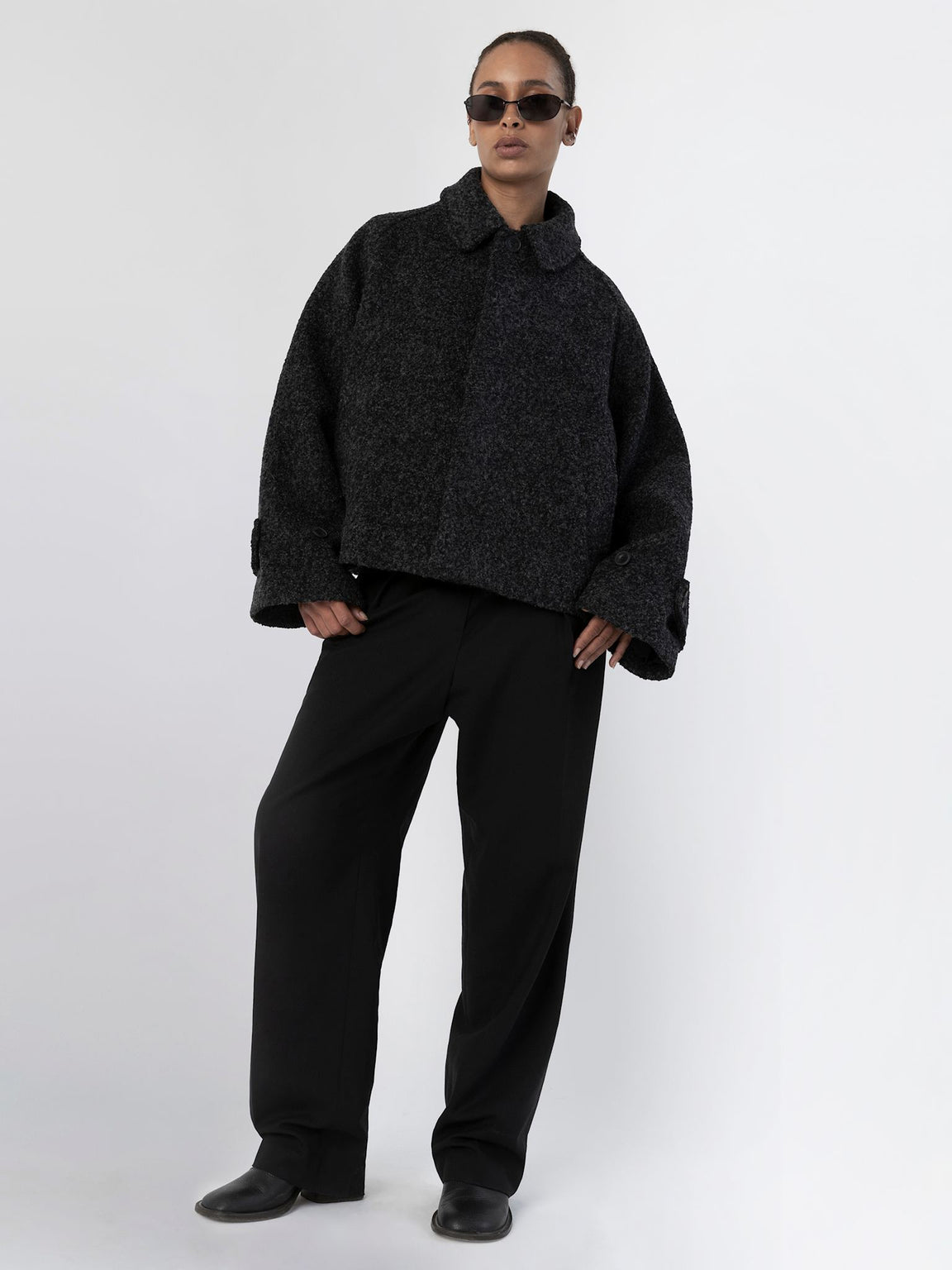 GIA BOUCLE JACKET - BLACK GREY