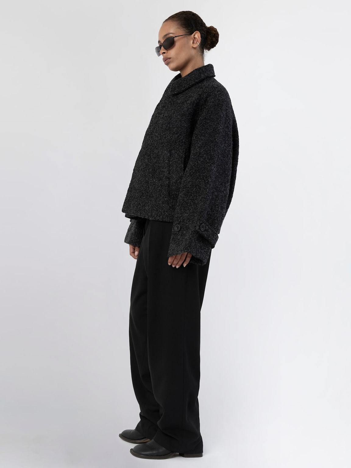 GIA BOUCLE JACKET - BLACK GREY