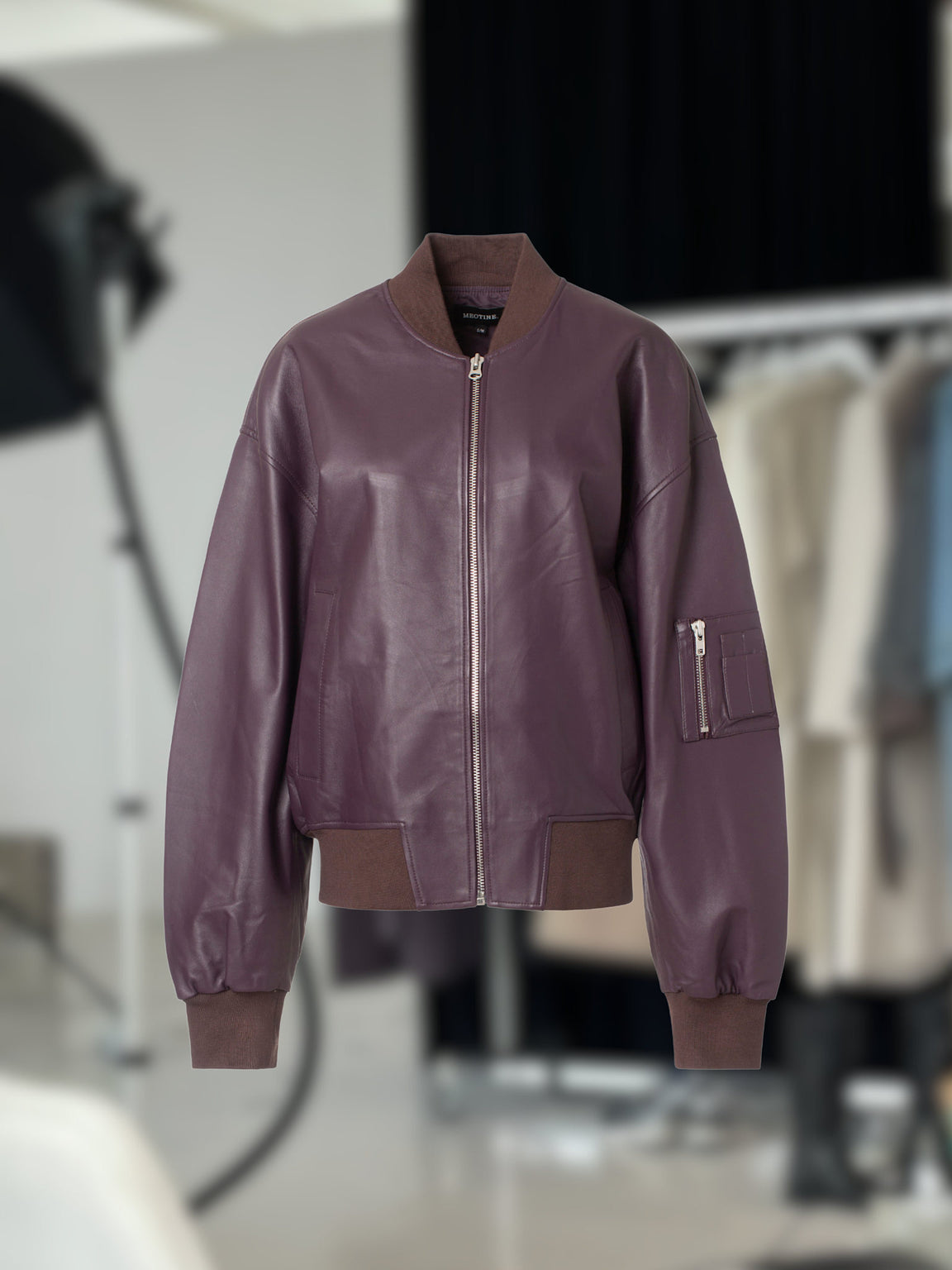 BIANCA LEATHER BOMBER - BLOOM