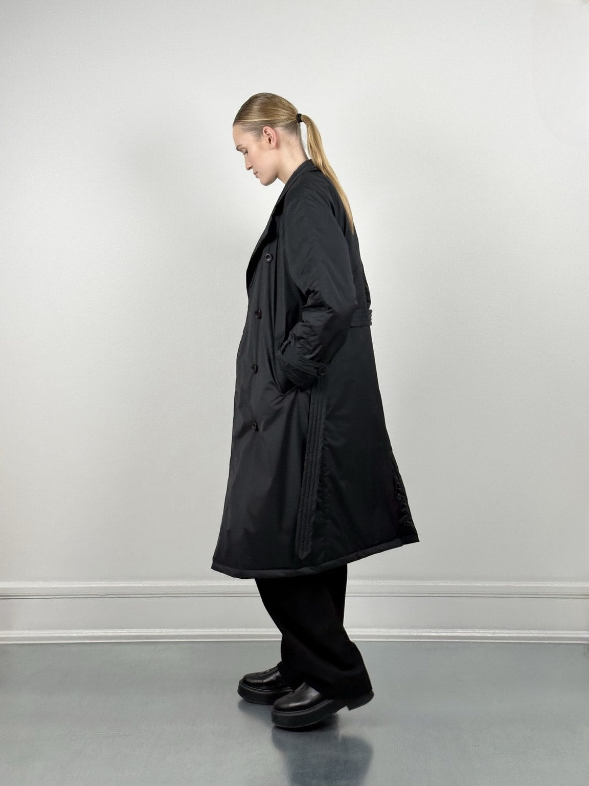 BOBBY CANVAS TRENCH JACKET- BLACK