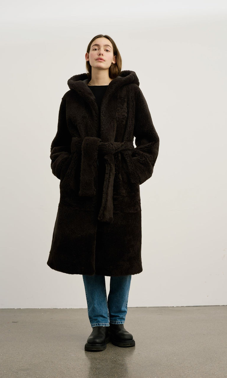 MADDIE COAT - DARK BROWN