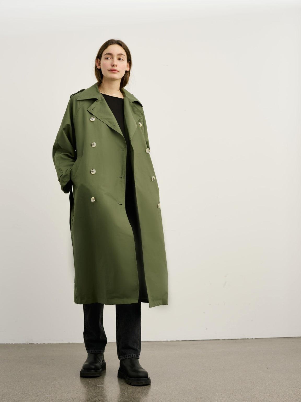 CASSANDRA TRENCHCOAT - GREEN