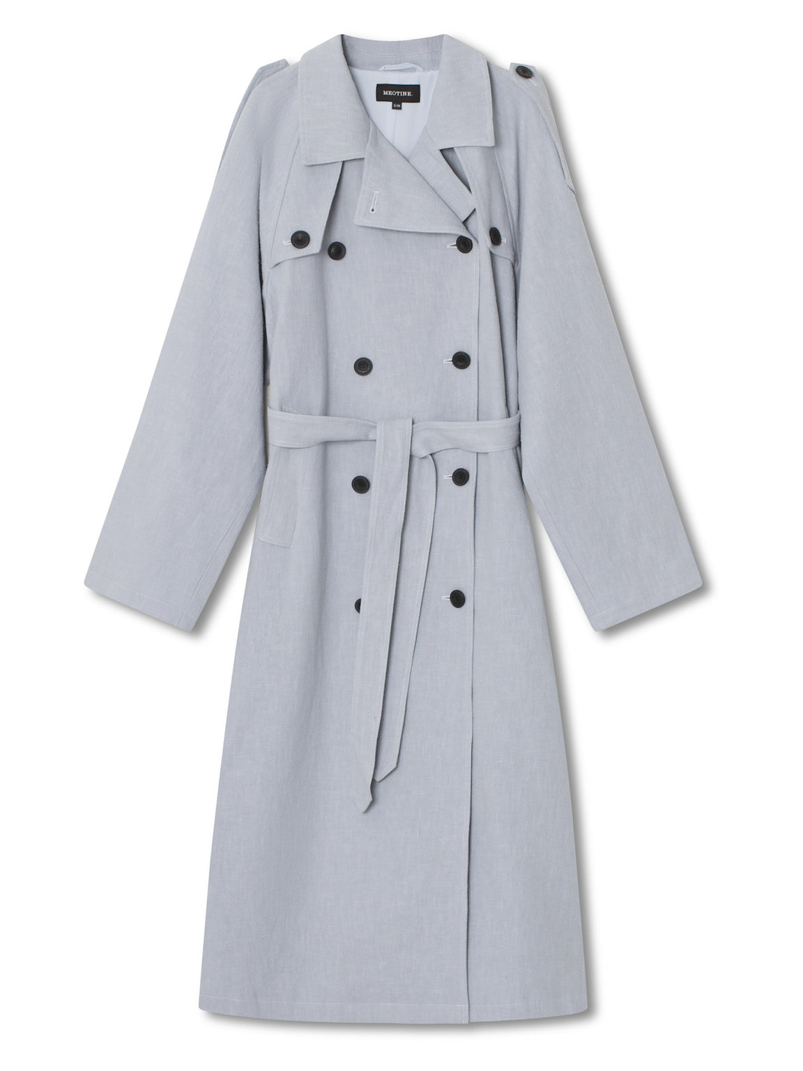 KIRA LINEN COAT - LIGHT BLUE