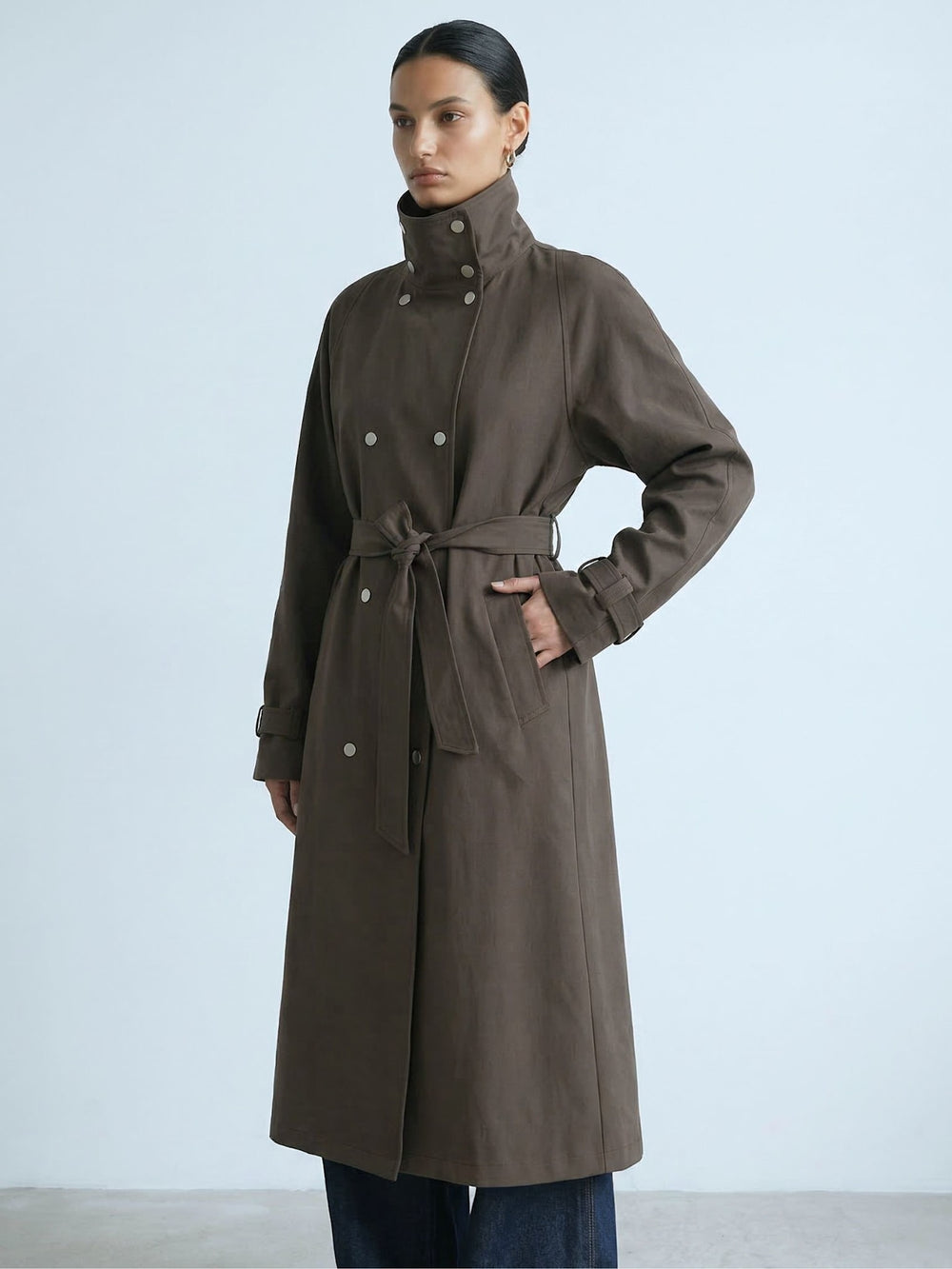 SKYLER CANVAS COAT - BROWN