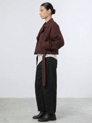 BOBBY CANVAS JACKET - BURGUNDY