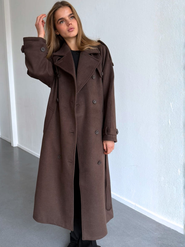 BEA WOOL COAT - BROWN