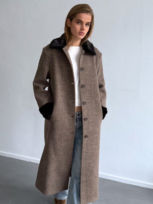 EDEN COAT - BROWN/BLACK