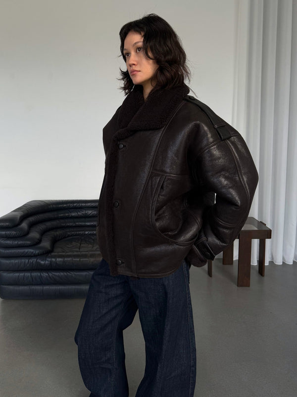 ZOE JACKET - BROWN LEATHER