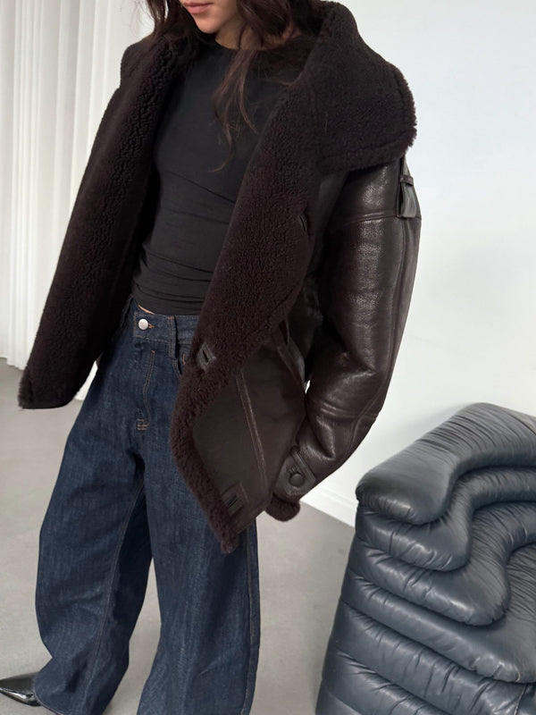 ZOE JACKET - BROWN LEATHER