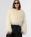 CARLY CROPPED JACKET - CREME