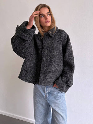 GIA BOUCLE JACKET - BLACK GREY