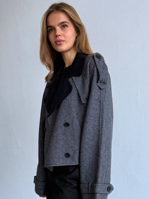 JOHN JACKET CHECKED - GREY