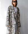 KIRA LINEN COAT -  ZEBRA