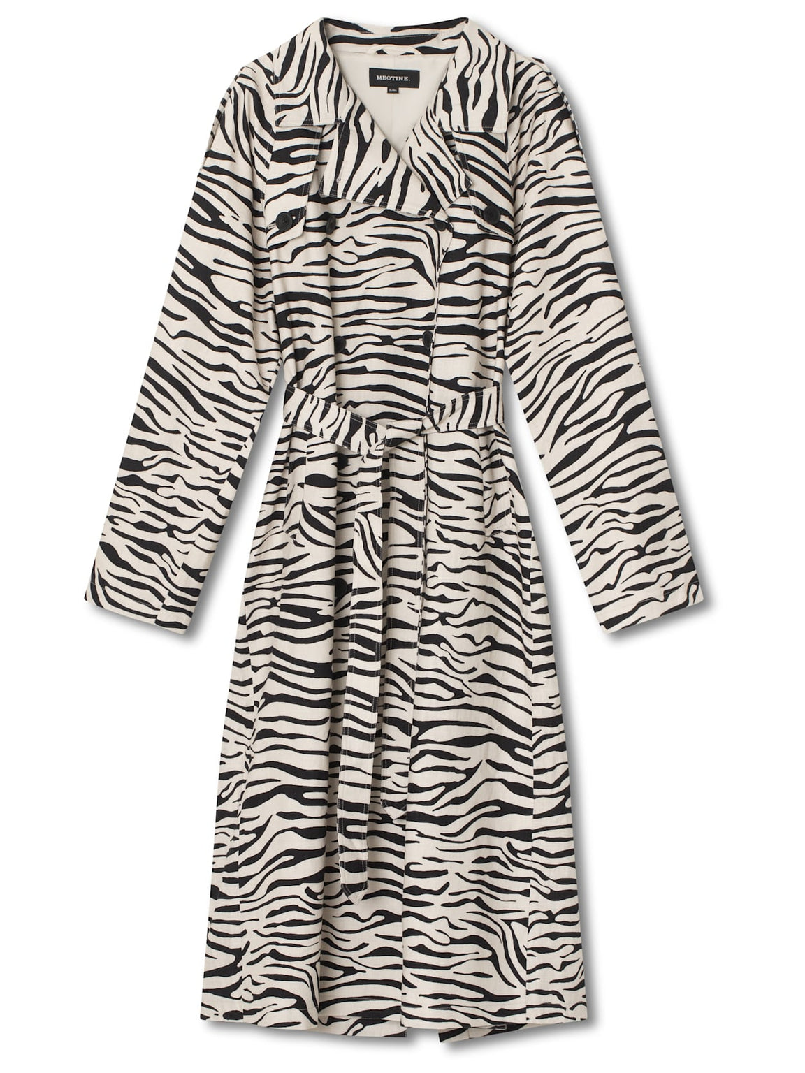 KIRA LINEN COAT -  ZEBRA