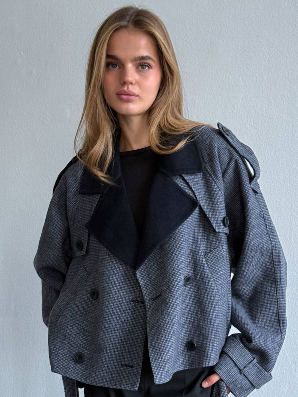JOHN JACKET CHECKED - GREY