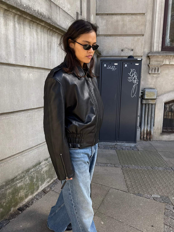 CLEO LEATHER JACKET - BLACK