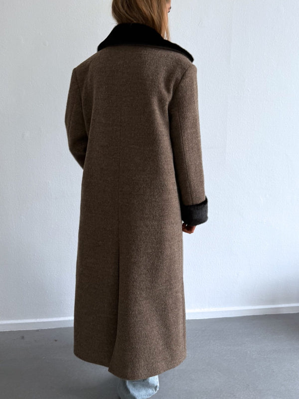 EDEN COAT - BROWN/BLACK