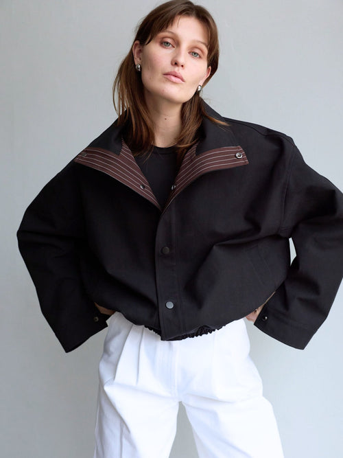 EZREN BOMBER JACKET - BLACK