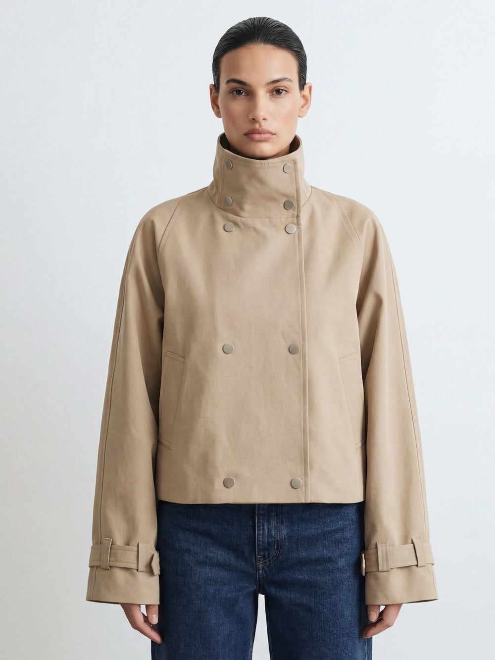 SKYLER CROPPED JACKET - BEIGE