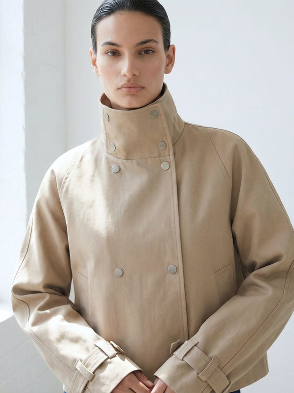 SKYLER CROPPED JACKET - BEIGE