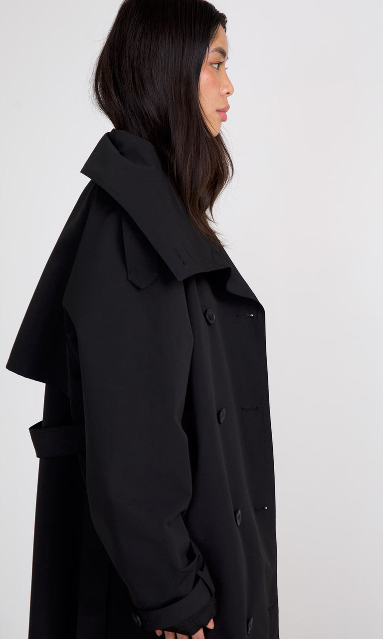 BELLO NYLON COAT - BLACK