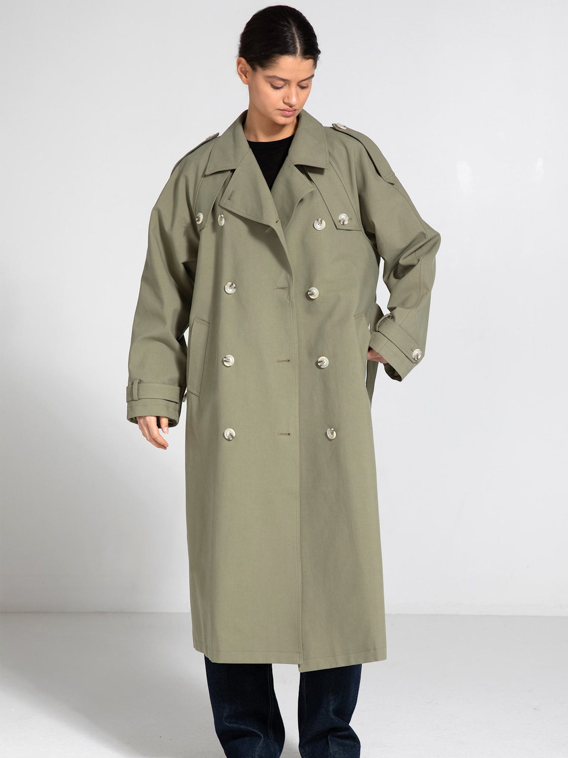 BOBBY CANVAS COAT - DUSTY GREEN