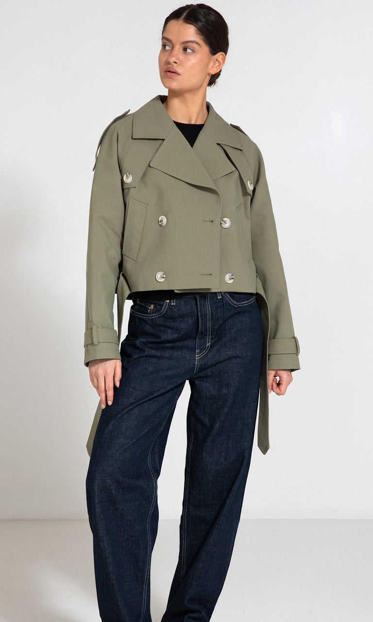BOBBY CANVAS JACKET - DUSTY GREEN