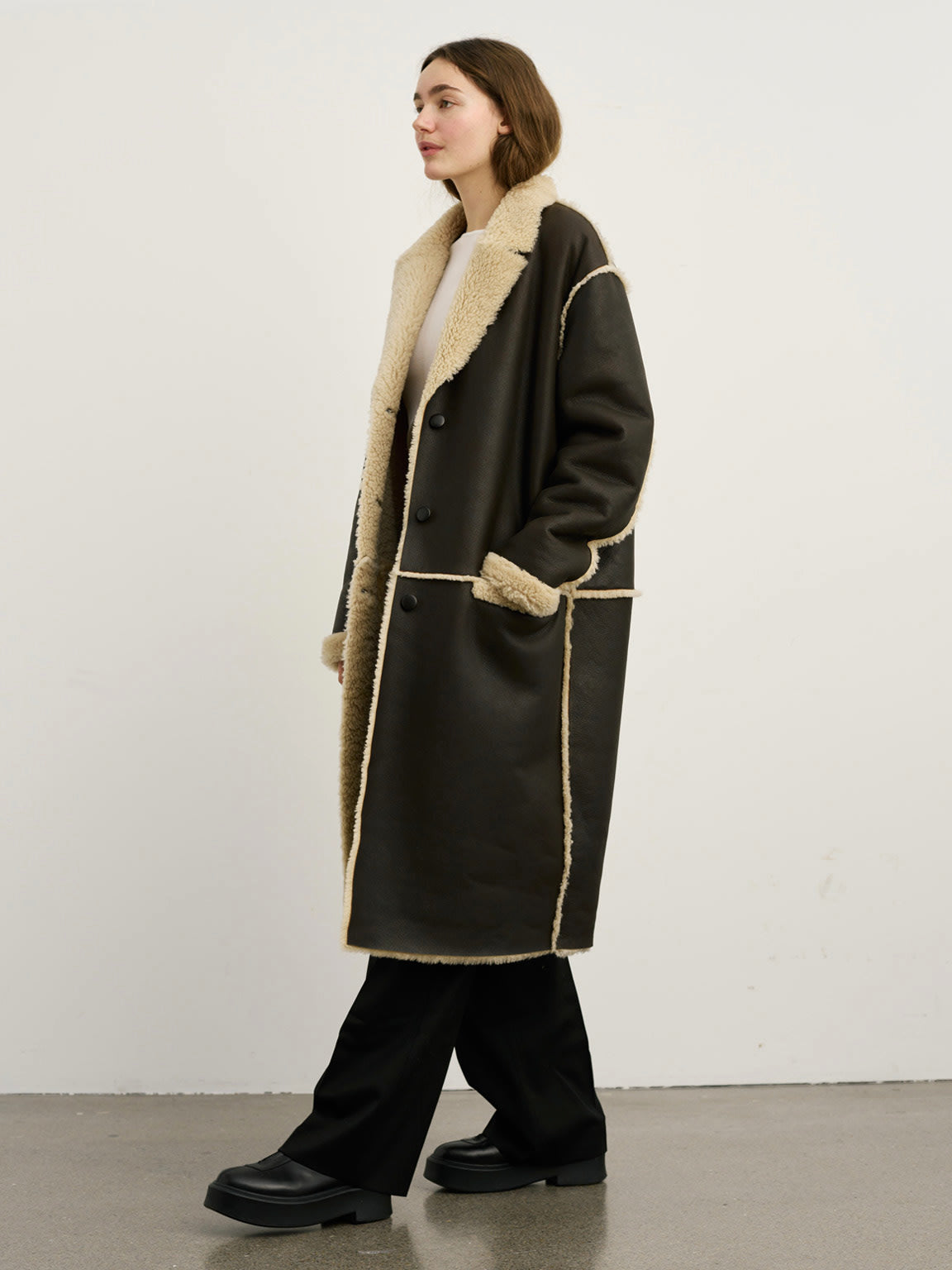 CLAIRE COAT - DARK BROWN