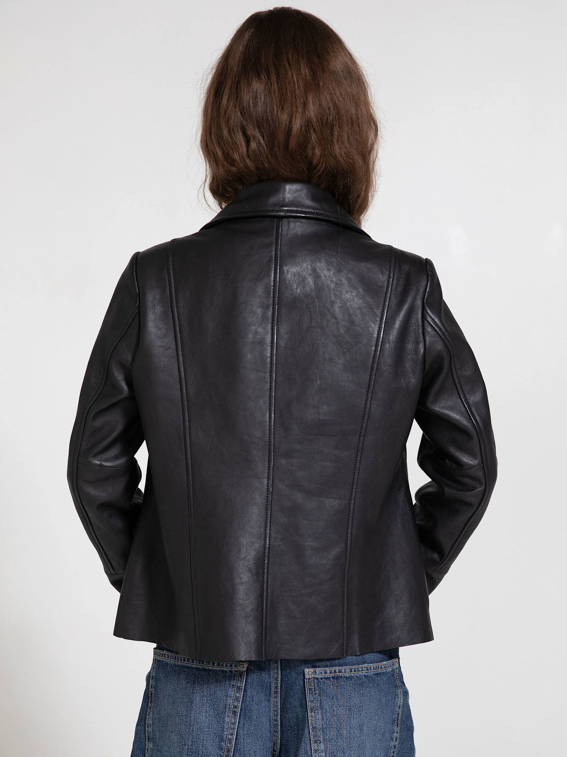 DREW LEATHER JACKET - BLACK