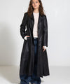 DREW LEATHER COAT - BLACK