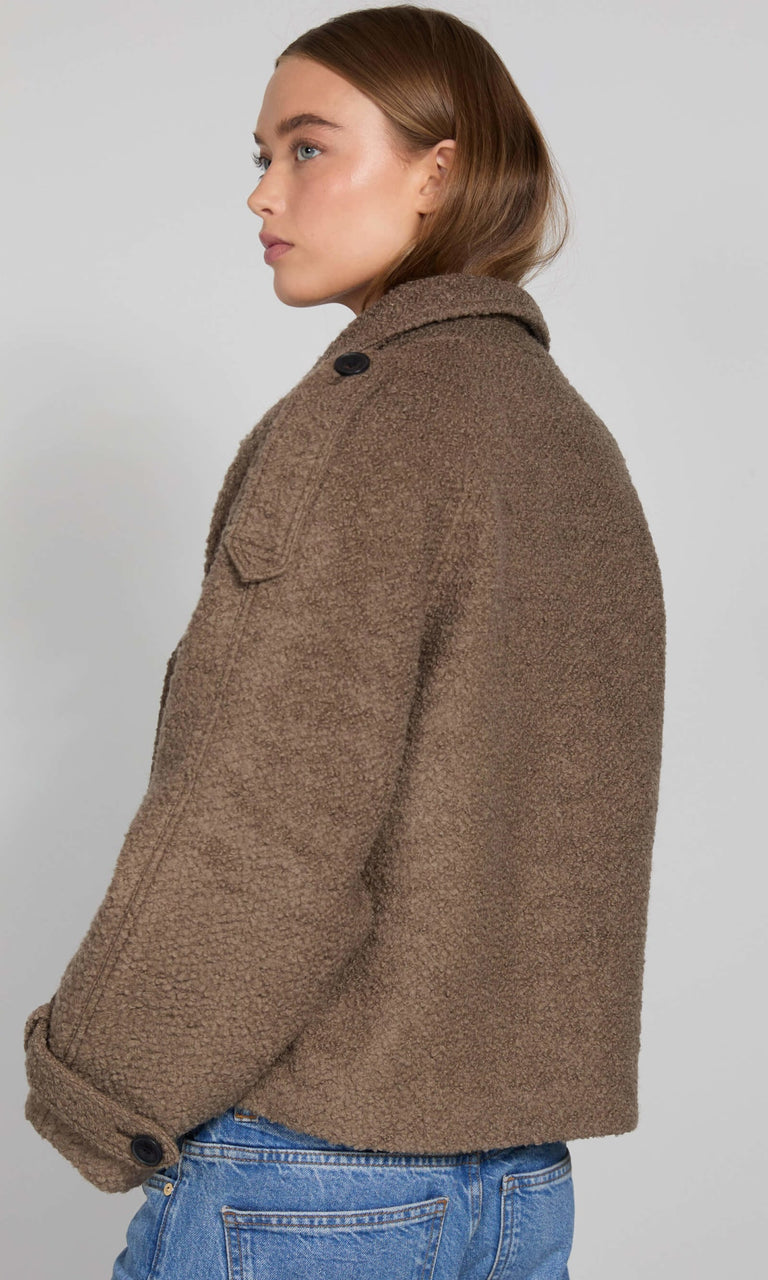 HANNI BOUCLE JACKET - GREY/BROWN