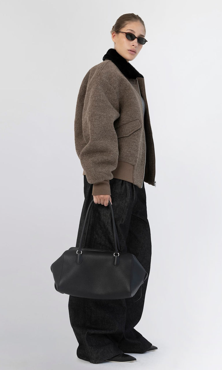 AVERY BOBMER JACKET - BROWN/BLACK