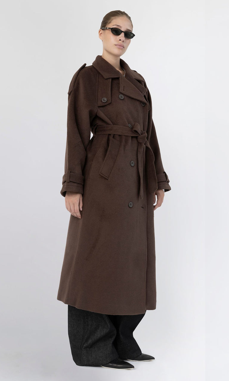 BEA WOOL COAT - BROWN