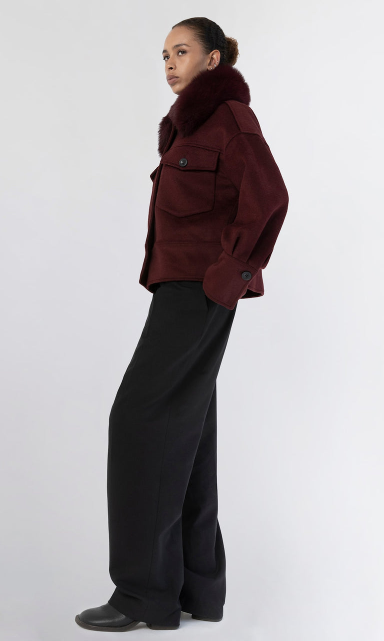 CHARLIE WOOL JACKET - BURGUNDY