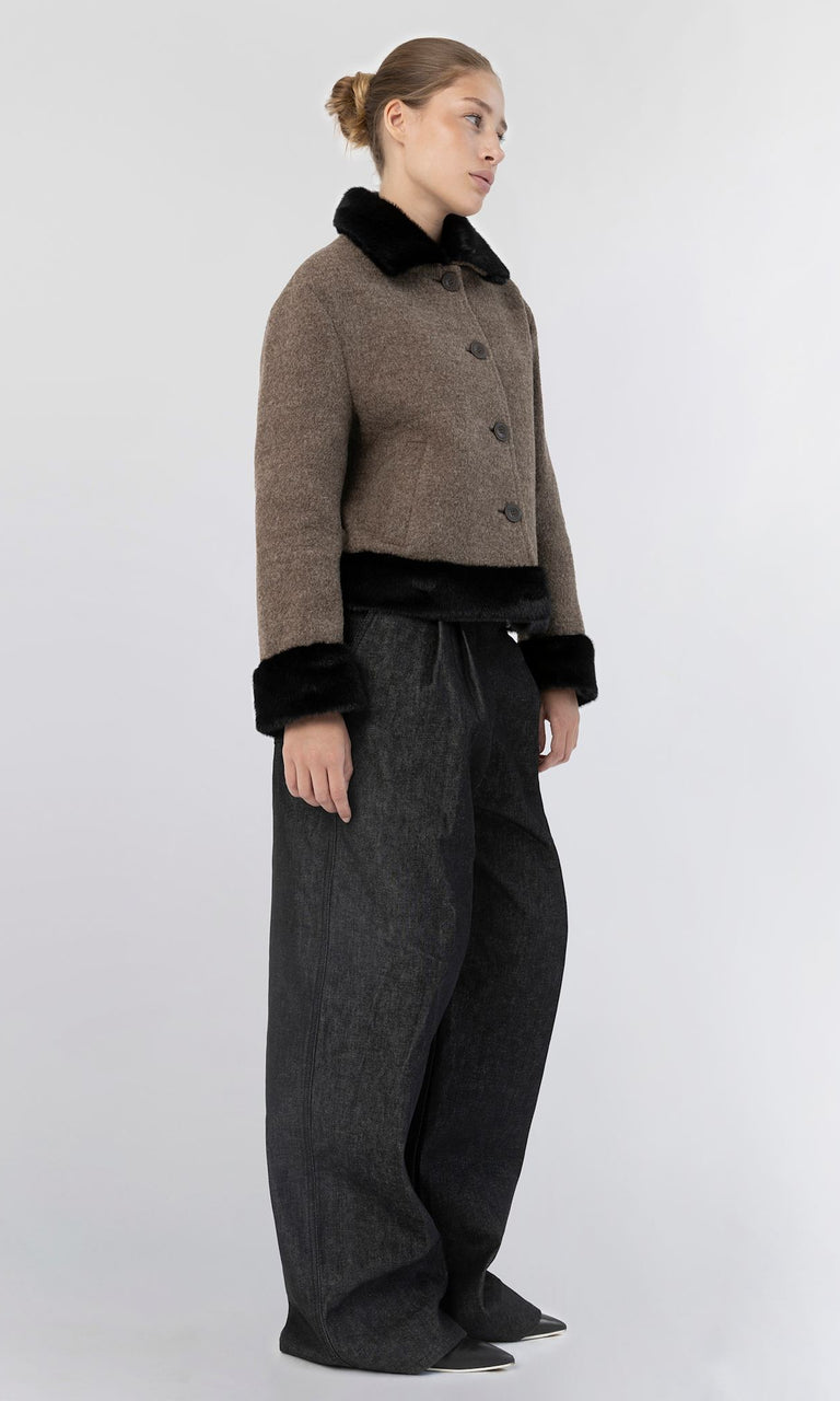 EDEN JACKET - BROWN/BLACK