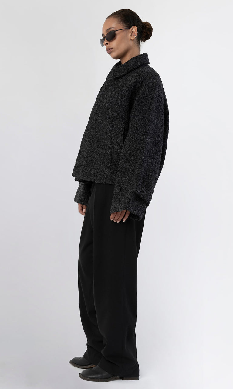 GIA BOUCLE JACKET - BLACK GREY