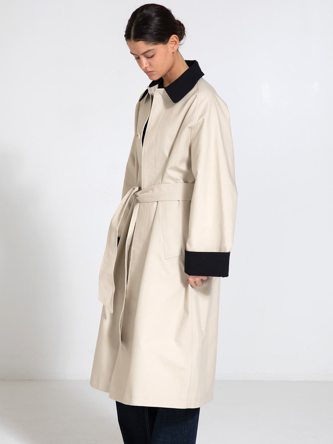 JOEL CANVAS COAT - CREME/BLACK