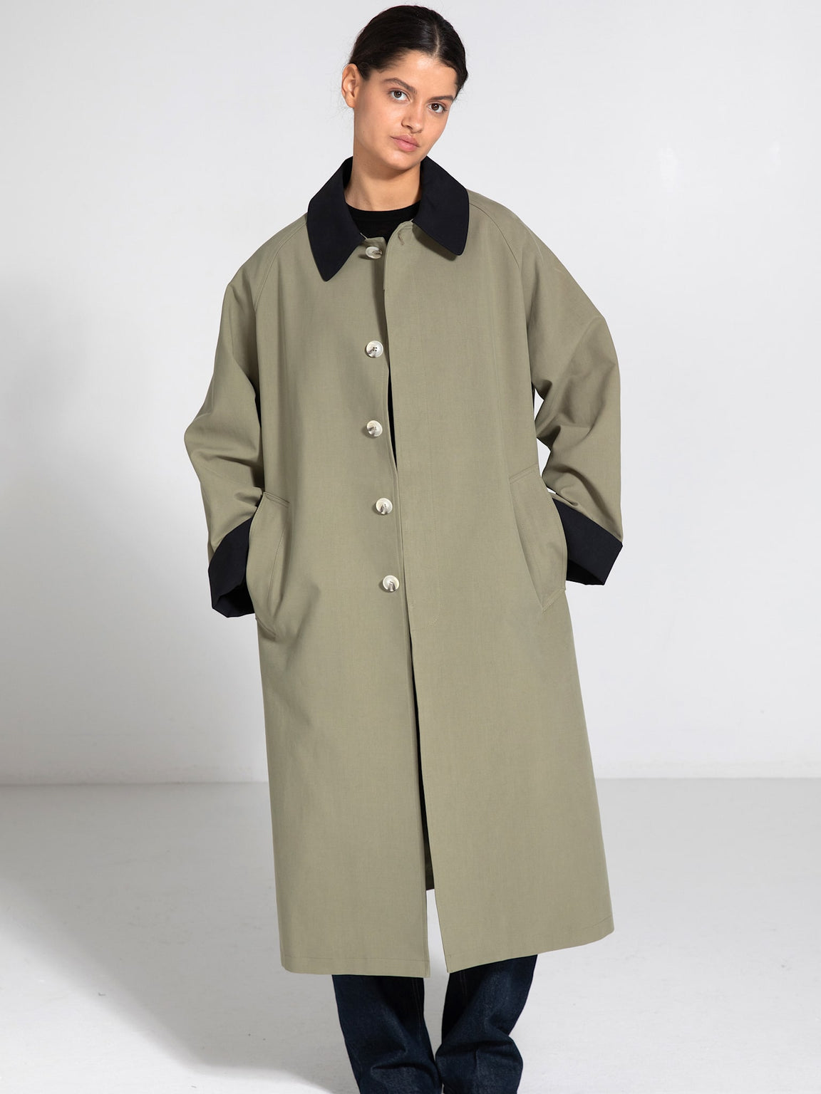 JOEL CANVAS COAT - ARMY/BLACK