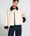 JOEL CANVAS JACKET - CREME/BLACK