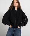 KIAN LINEN BOMBER - BLACK