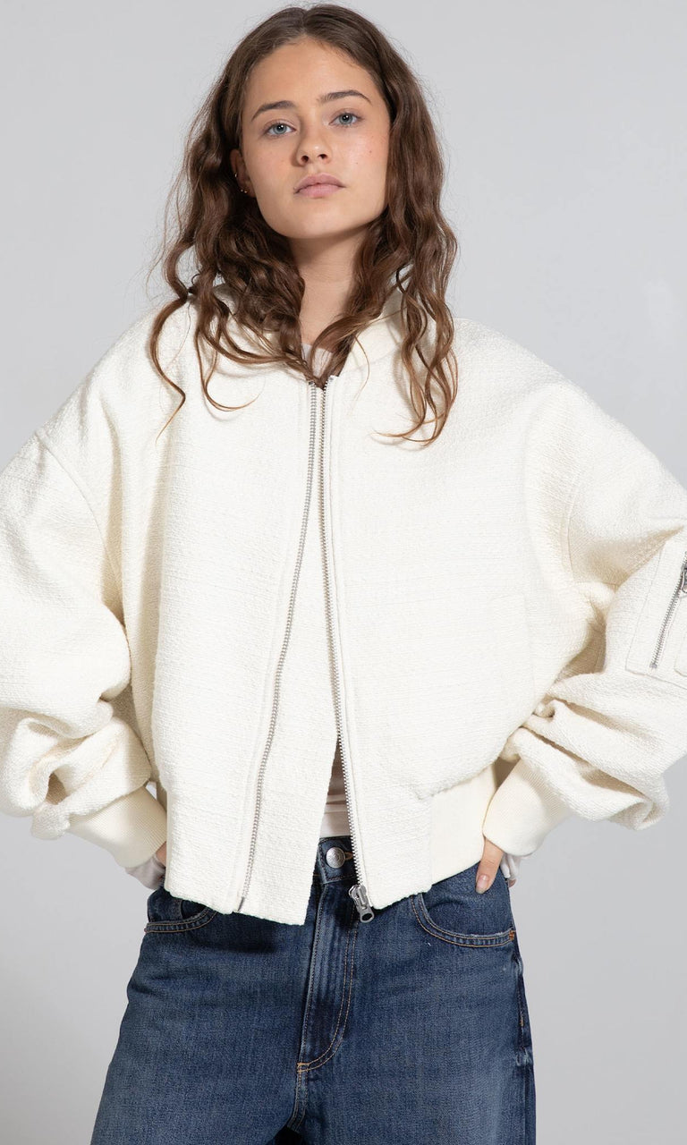 KIAN TWEED BOMBER - CREME
