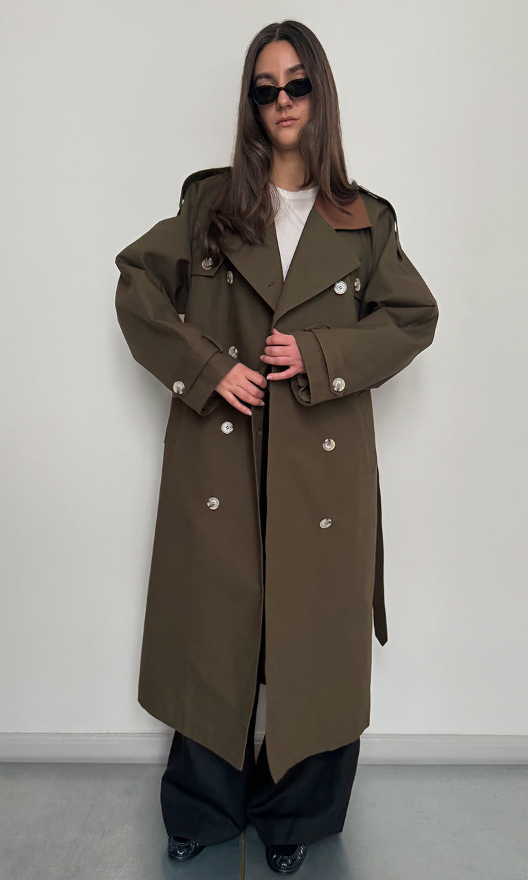 MIRA CANVAS COAT - ARMY