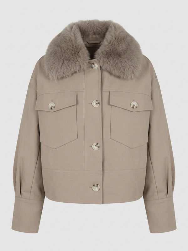 CHARLIE CANVAS JACKET - BEIGE