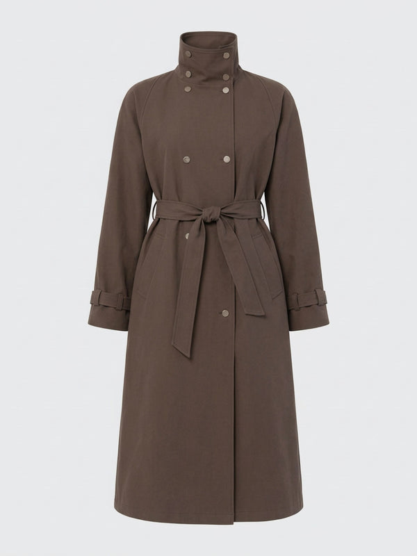 SKYLER CANVAS COAT - BROWN