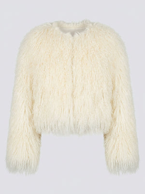 CARLY CROPPED JACKET - CREME